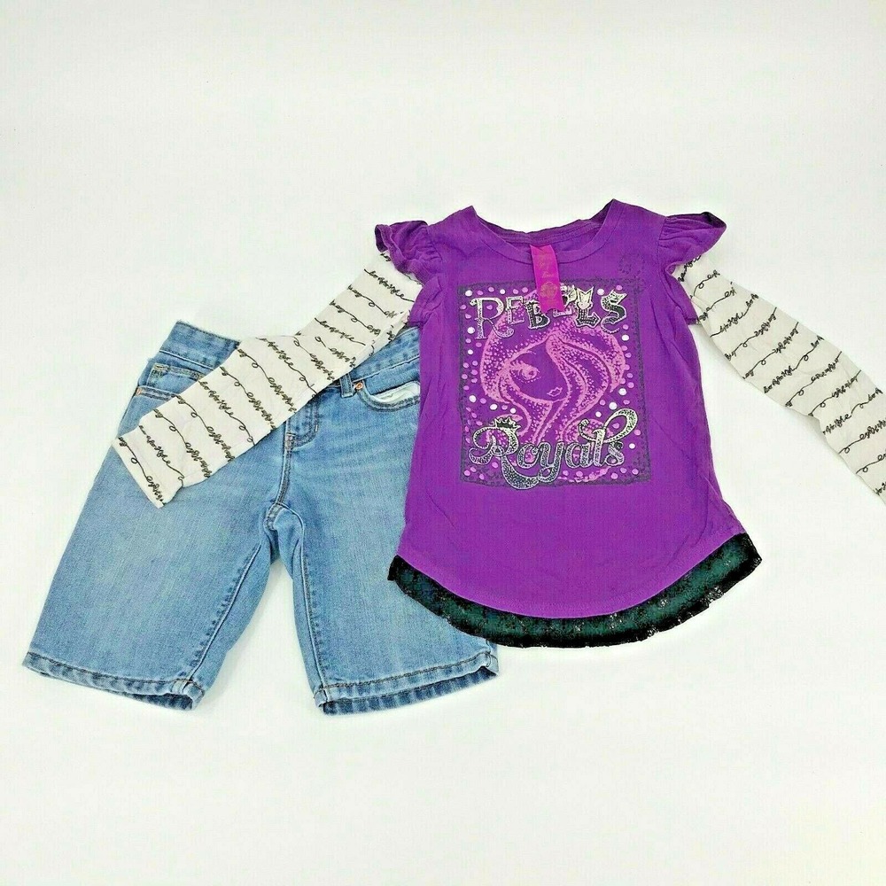 Old Navy Once Upon a Time Girls Outfit Bundle Jean Long Sleeve Casual Sz M 8